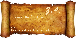 Zubek Amália névjegykártya