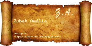 Zubek Amália névjegykártya