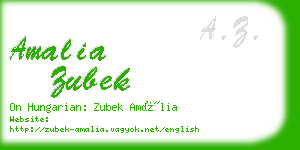 amalia zubek business card
